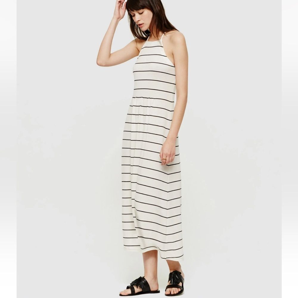 Lou & Grey Stripe Cutaway Midi Dress- Small